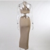 15Seductive Backless Cut Out Halter Sleeveless Long Dress
