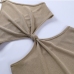 16Seductive Backless Cut Out Halter Sleeveless Long Dress