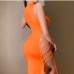 10Seductive Mock Neck Bandage Sleeveless Maxi Slit Dress