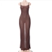 10Seductive See Through Backless Camisole Maxi Dress