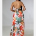 6Sexy Backless Halter Chain Patchwork Maxi Dress