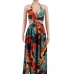 7Sexy Backless Halter Chain Patchwork Maxi Dress