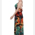 8Sexy Backless Halter Chain Patchwork Maxi Dress