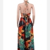 9Sexy Backless Halter Chain Patchwork Maxi Dress