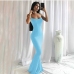 12Sexy Boat Neck Solid Bodycon Maxi Dress