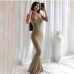 14Sexy Boat Neck Solid Bodycon Maxi Dress