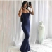 15Sexy Boat Neck Solid Bodycon Maxi Dress