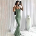 16Sexy Boat Neck Solid Bodycon Maxi Dress