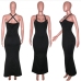 18Sexy Boat Neck Solid Bodycon Maxi Dress