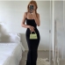 4Sexy Boat Neck Solid Bodycon Maxi Dress