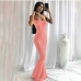 7Sexy Boat Neck Solid Bodycon Maxi Dress