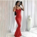 10Sexy Boat Neck Solid Bodycon Maxi Dress