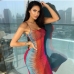 5Sexy Contrast Color Sleeveless Maxi Dress Women