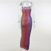 9Sexy Contrast Color Sleeveless Maxi Dress Women