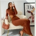 16Sexy Crew Neck Hollow Out Knitting Maxi Dress