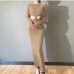 17Sexy Crew Neck Hollow Out Knitting Maxi Dress