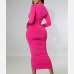 5Sexy Deep V Neck Slim Long Sleeve Maxi Dresses