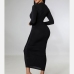 8Sexy Deep V Neck Slim Long Sleeve Maxi Dresses