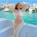 4Sexy Gauze Patchwork Fishnet Hole Plus Size Dress