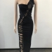5Sexy Hollow Out Sleeveless One Shoulder Maxi Dress