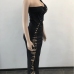 6Sexy Hollow Out Sleeveless One Shoulder Maxi Dress