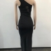 7Sexy Hollow Out Sleeveless One Shoulder Maxi Dress