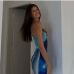 5Sexy Print Backless Sleeveless Maxi Dress Women