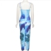 8Sexy Print Backless Sleeveless Maxi Dress Women