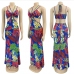 13Sexy Printed Hollow Out Backless Maxi Dresses