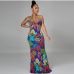 7Sexy Printed Hollow Out Backless Maxi Dresses