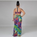 9Sexy Printed Hollow Out Backless Maxi Dresses