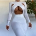 7Sexy  Pure Color Hollowed Out Elegant Maxi Dresses