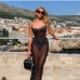 1Sexy See Through Sleeveless Slit Maxi Dress