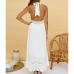 4Sexy Solid Backless Halter Sleeveless Long Dresses