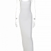 14Sexy Solid  Spaghetti Strap Sleeveless Maxi Dress