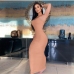 8Sexy Solid  Spaghetti Strap Sleeveless Maxi Dress