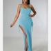 7Sexy Spaghetti Strap  Slit Sleeveless Maxi Dress