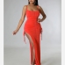 1Sexy Spaghetti Strap  Slit Sleeveless Maxi Dress