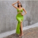 15Sexy V Neck Hollow Out Sleeveless Maxi Dress