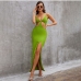 16Sexy V Neck Hollow Out Sleeveless Maxi Dress