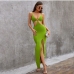 22Sexy V Neck Hollow Out Sleeveless Maxi Dress