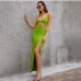 1Sexy V Neck Hollow Out Sleeveless Maxi Dress