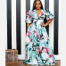 7Sexy V Neck Print Button Up Maxi Dress