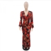 4Sexy V Neck Print Long Sleeve Maxi Dress