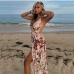 5Sexy V Neck Print One Piece Maxi Dress