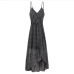 12Sexy V Neck Print Ruffles Sleeveless Maxi Dress