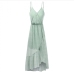 16Sexy V Neck Print Ruffles Sleeveless Maxi Dress