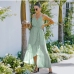 20Sexy V Neck Print Ruffles Sleeveless Maxi Dress