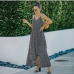 6Sexy V Neck Print Ruffles Sleeveless Maxi Dress