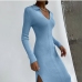 5Simple V Neck Full Sleeve Maxi Dress